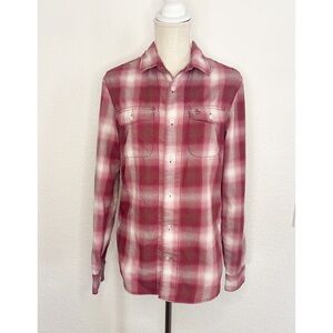 Original Penguin Heritage Slim Fit Red and White Plaid Button Down Shirt